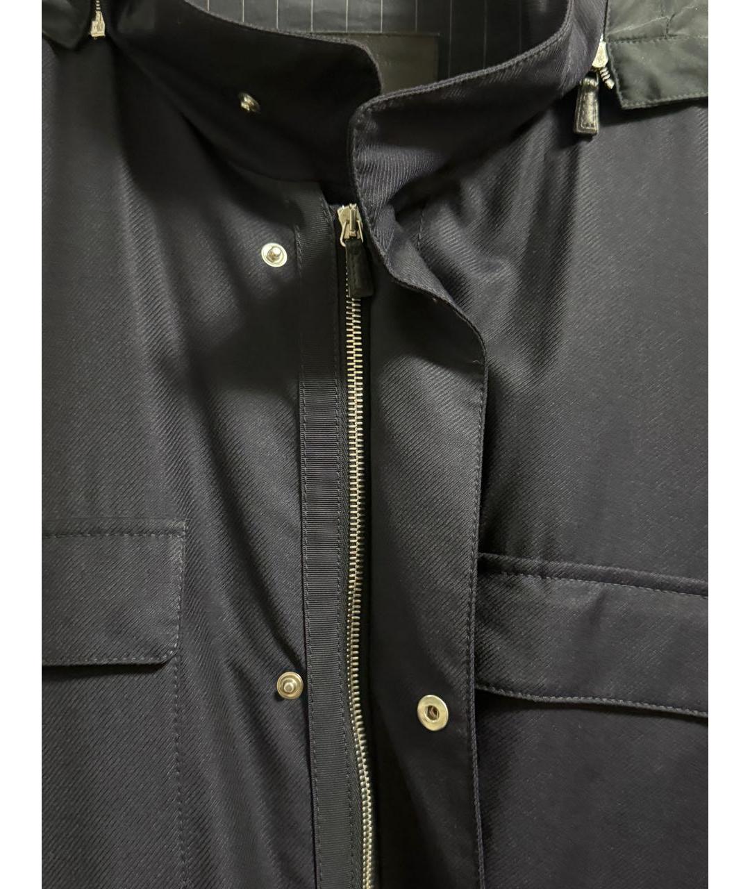 ERMENEGILDO ZEGNA XXX Темно-синий шерстяной тренч / плащ, фото 4