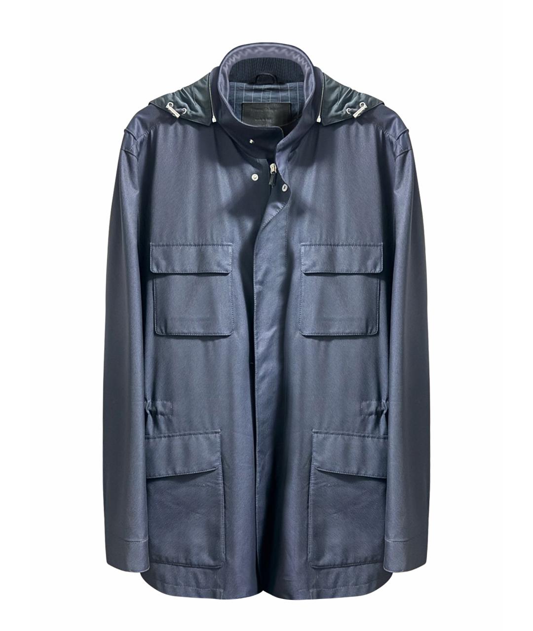 ERMENEGILDO ZEGNA XXX Темно-синий шерстяной тренч / плащ, фото 1