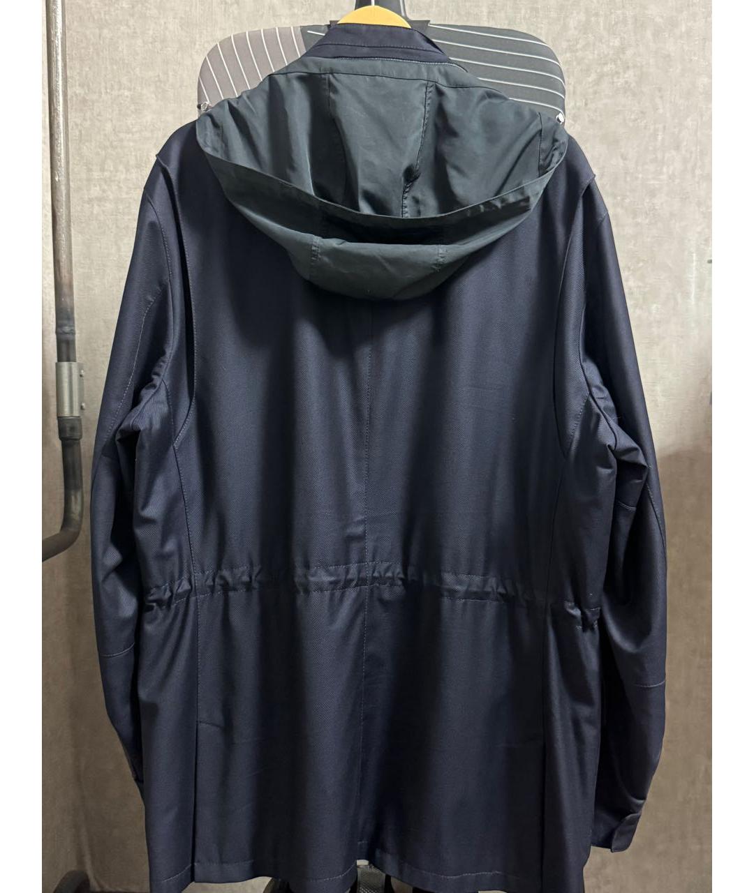 ERMENEGILDO ZEGNA XXX Темно-синий шерстяной тренч / плащ, фото 2