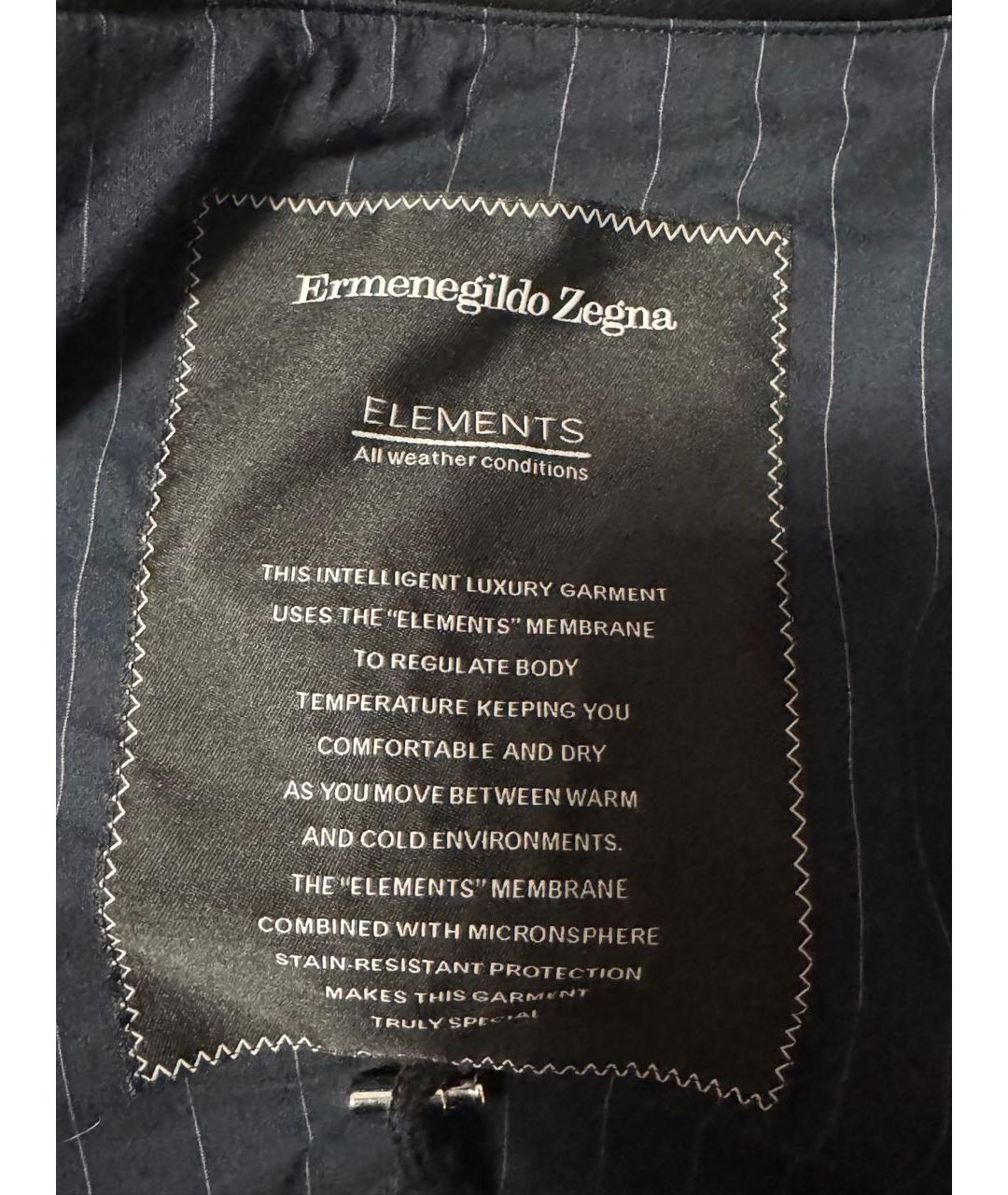 ERMENEGILDO ZEGNA XXX Темно-синий шерстяной тренч / плащ, фото 6