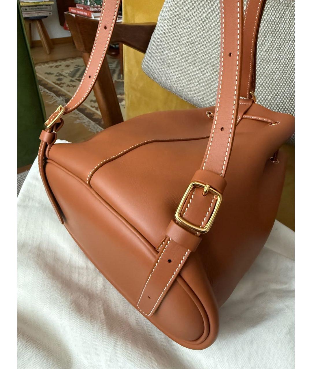 LORO PIANA Коричневый кожаный рюкзак, фото 5