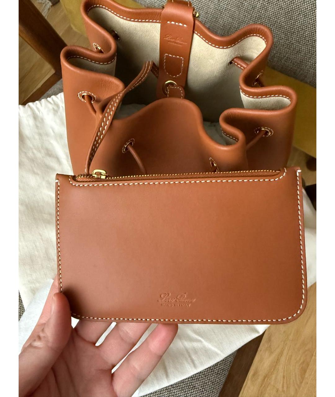 LORO PIANA Коричневый кожаный рюкзак, фото 3