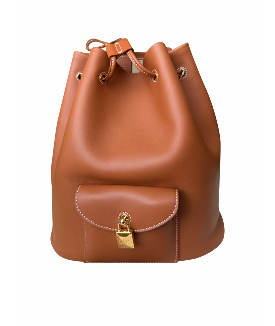 LORO PIANA Коричневый кожаный рюкзак, фото 6