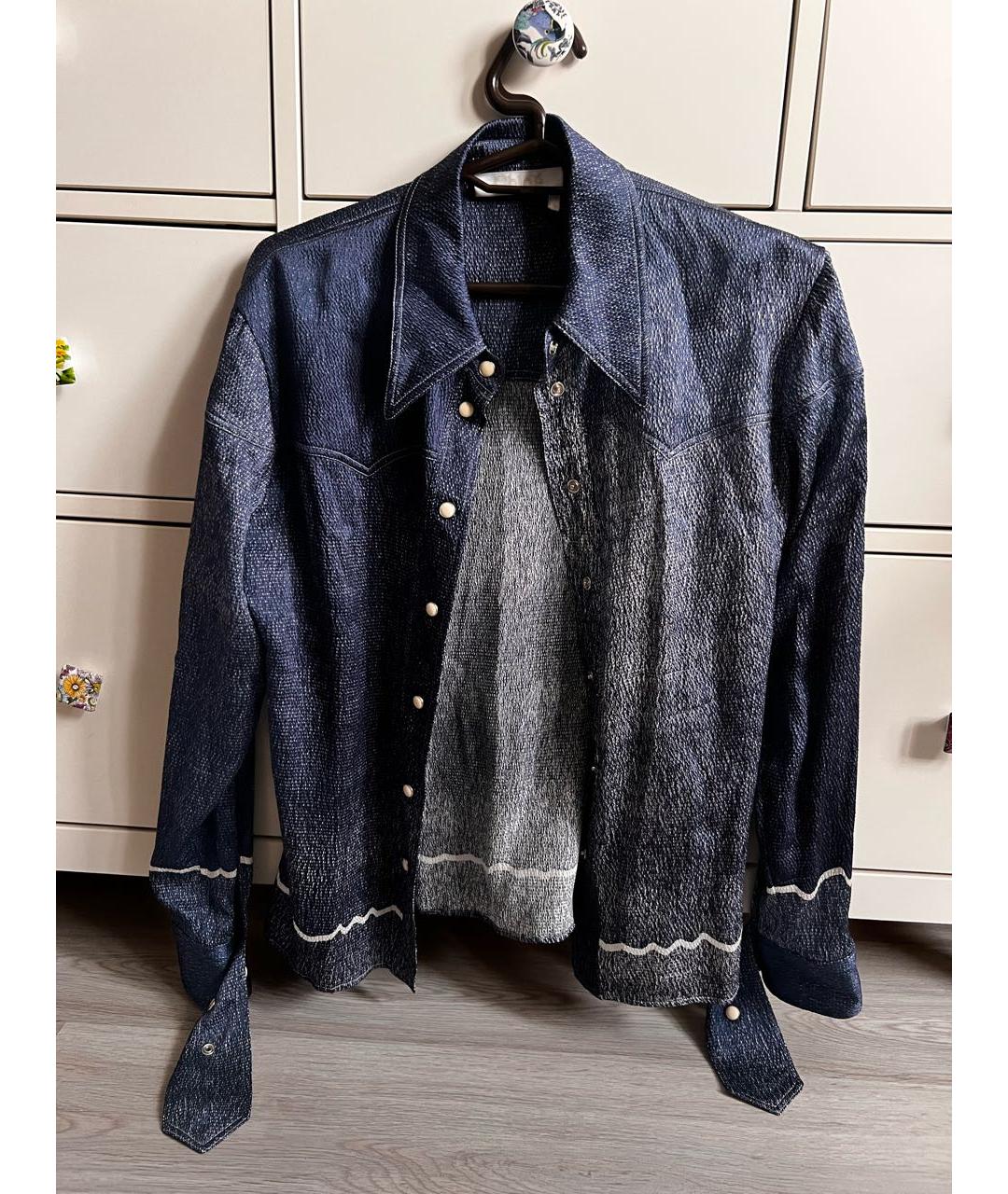 CHLOE Синяя шелковая блузы, фото 2