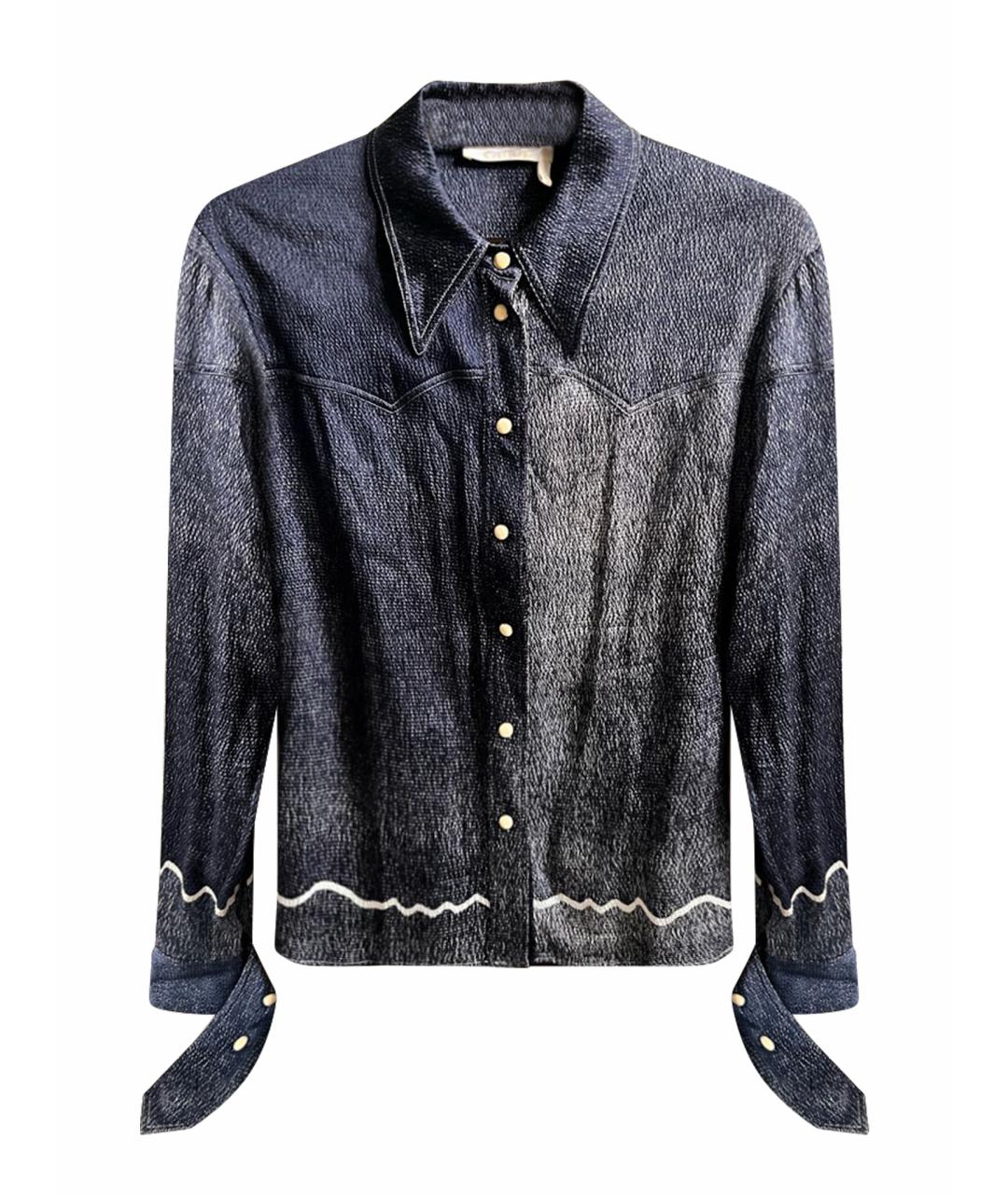 CHLOE Синяя шелковая блузы, фото 1