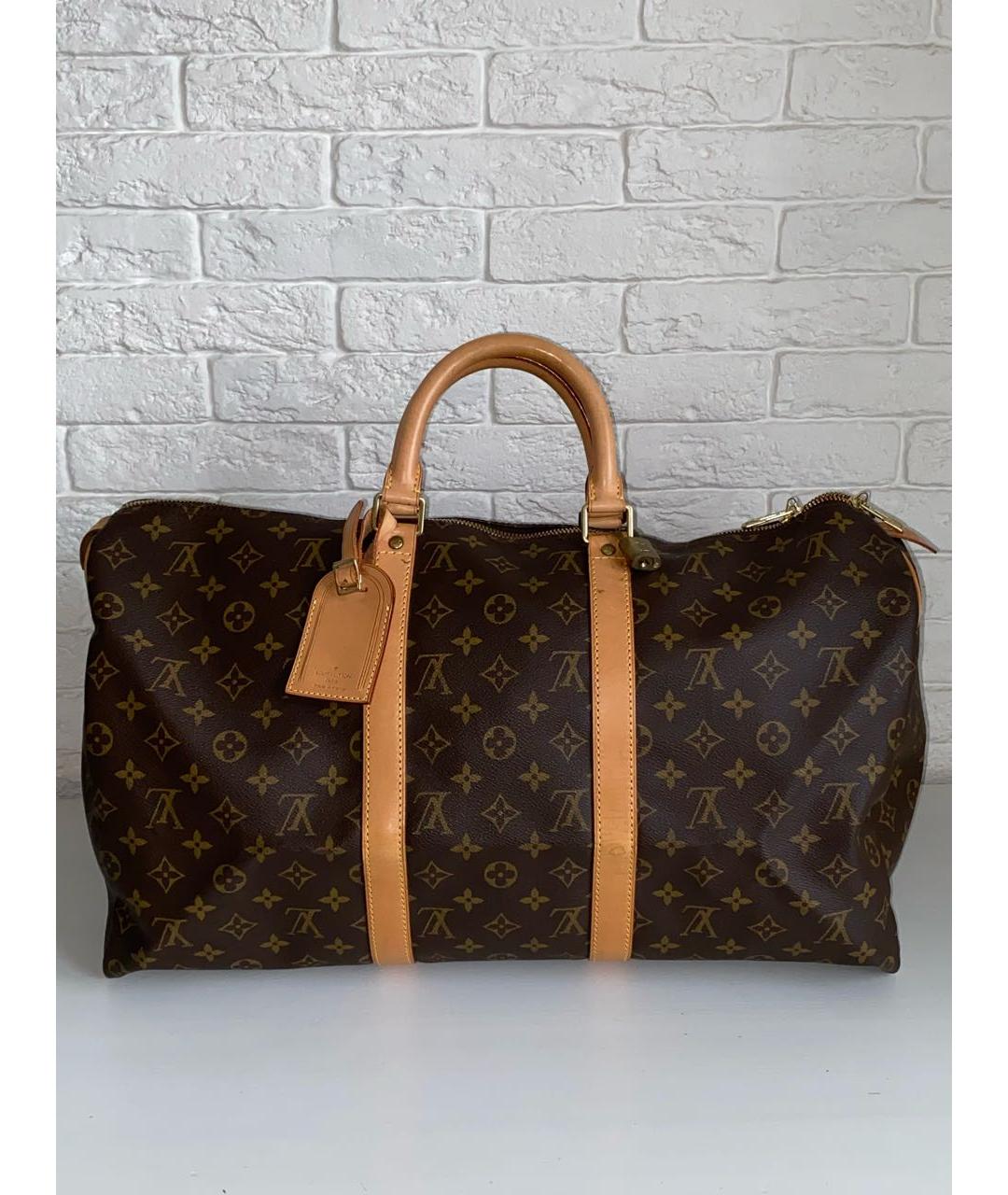LOUIS VUITTON Коричневая дорожная/спортивная сумка, фото 9