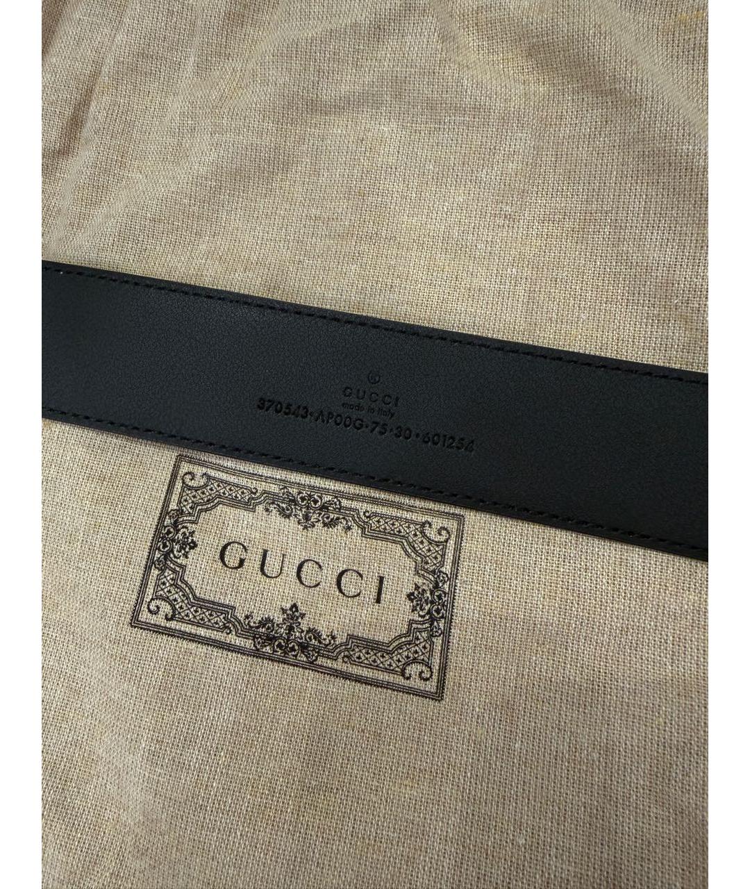 GUCCI Черный кожаный ремень, фото 3