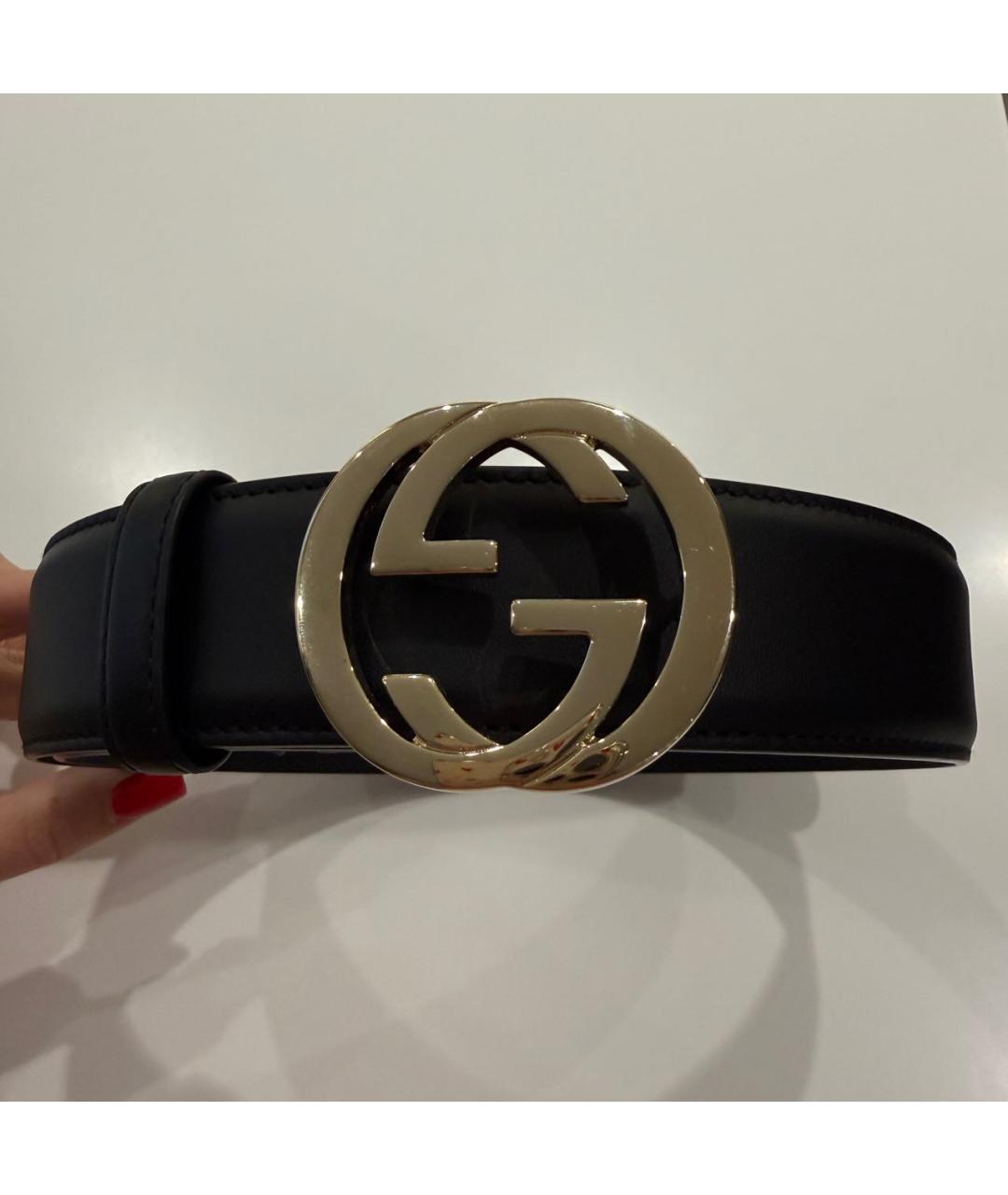 GUCCI Черный кожаный ремень, фото 6