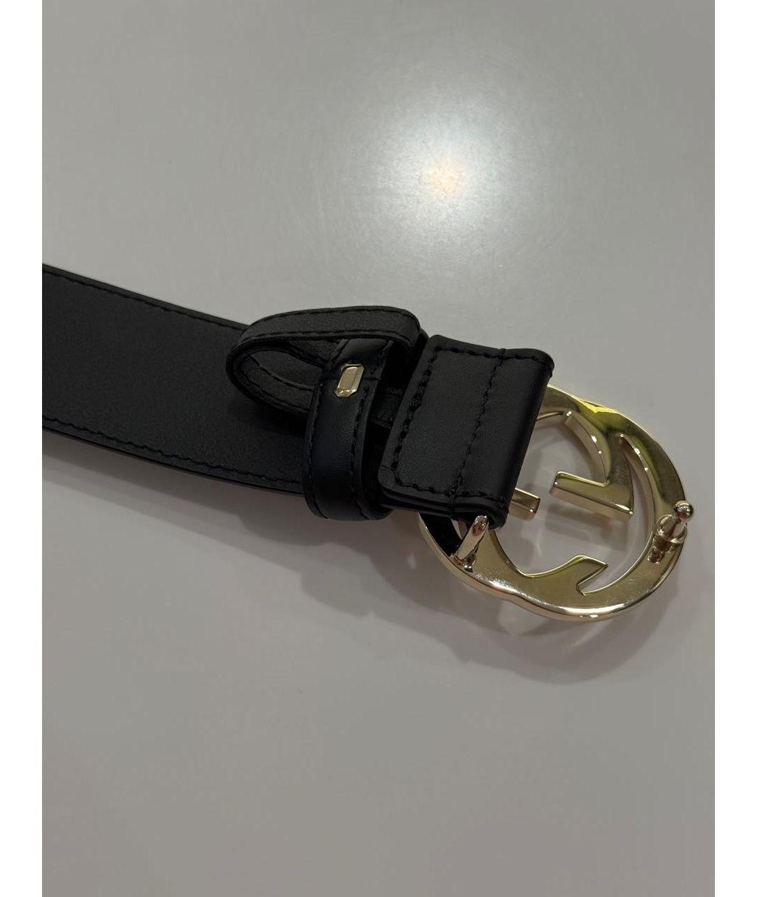 GUCCI Черный кожаный ремень, фото 2