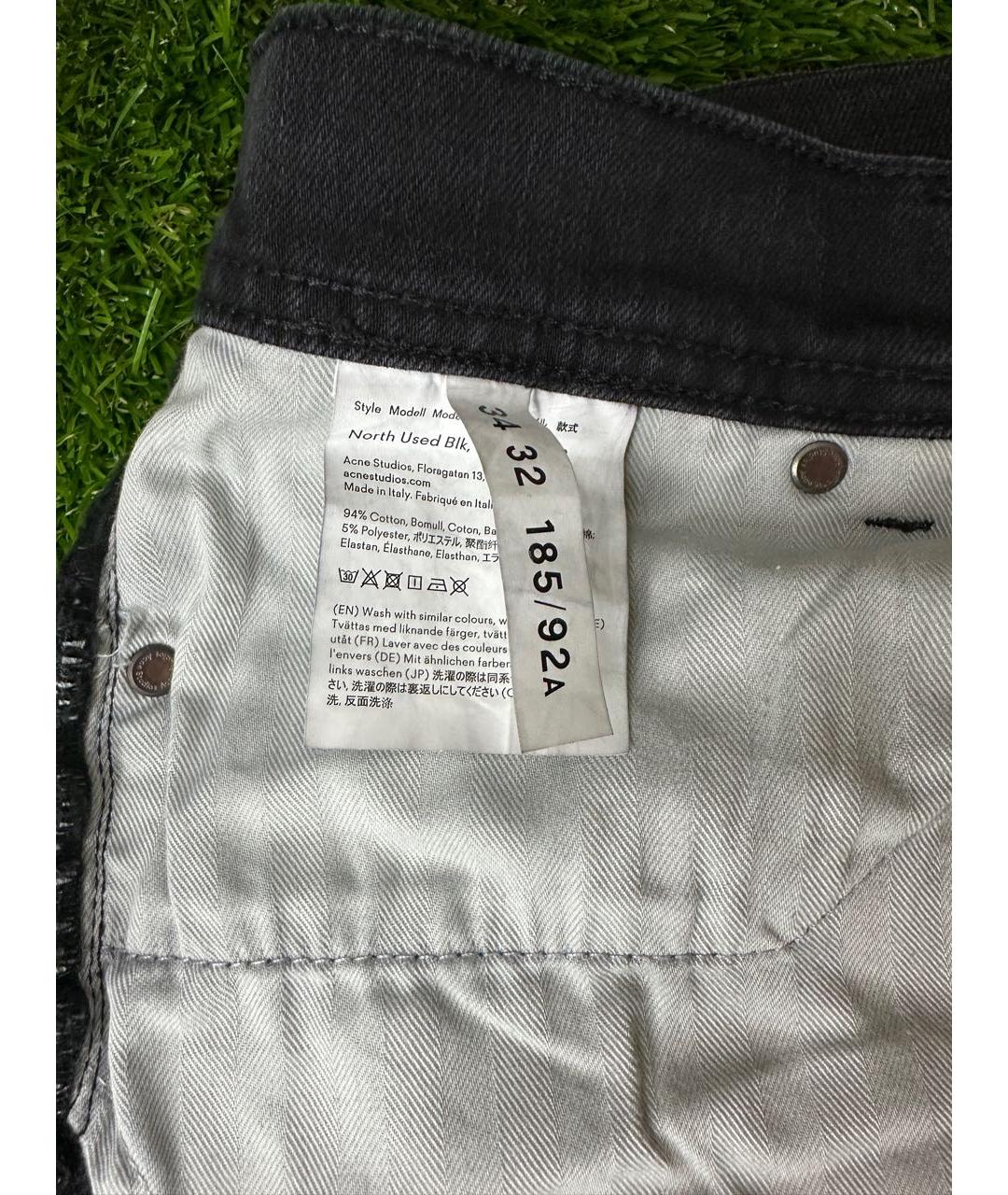 ACNE STUDIOS Черные хлопко-полиэстеровые джинсы скинни, фото 6