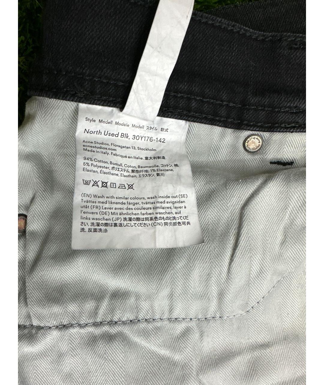 ACNE STUDIOS Черные хлопко-полиэстеровые джинсы скинни, фото 5