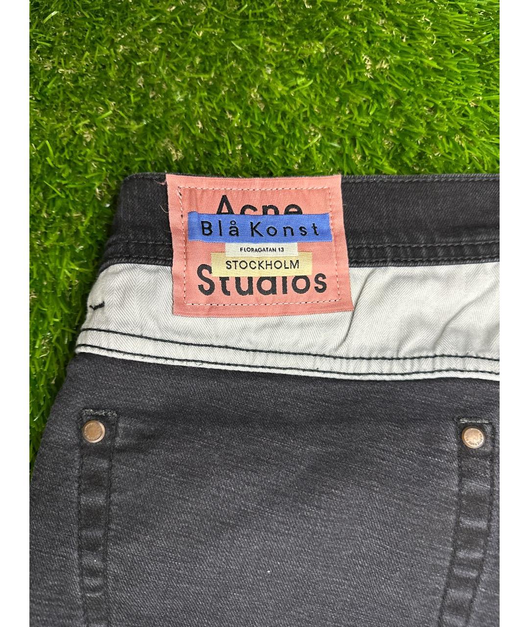 ACNE STUDIOS Черные хлопко-полиэстеровые джинсы скинни, фото 4