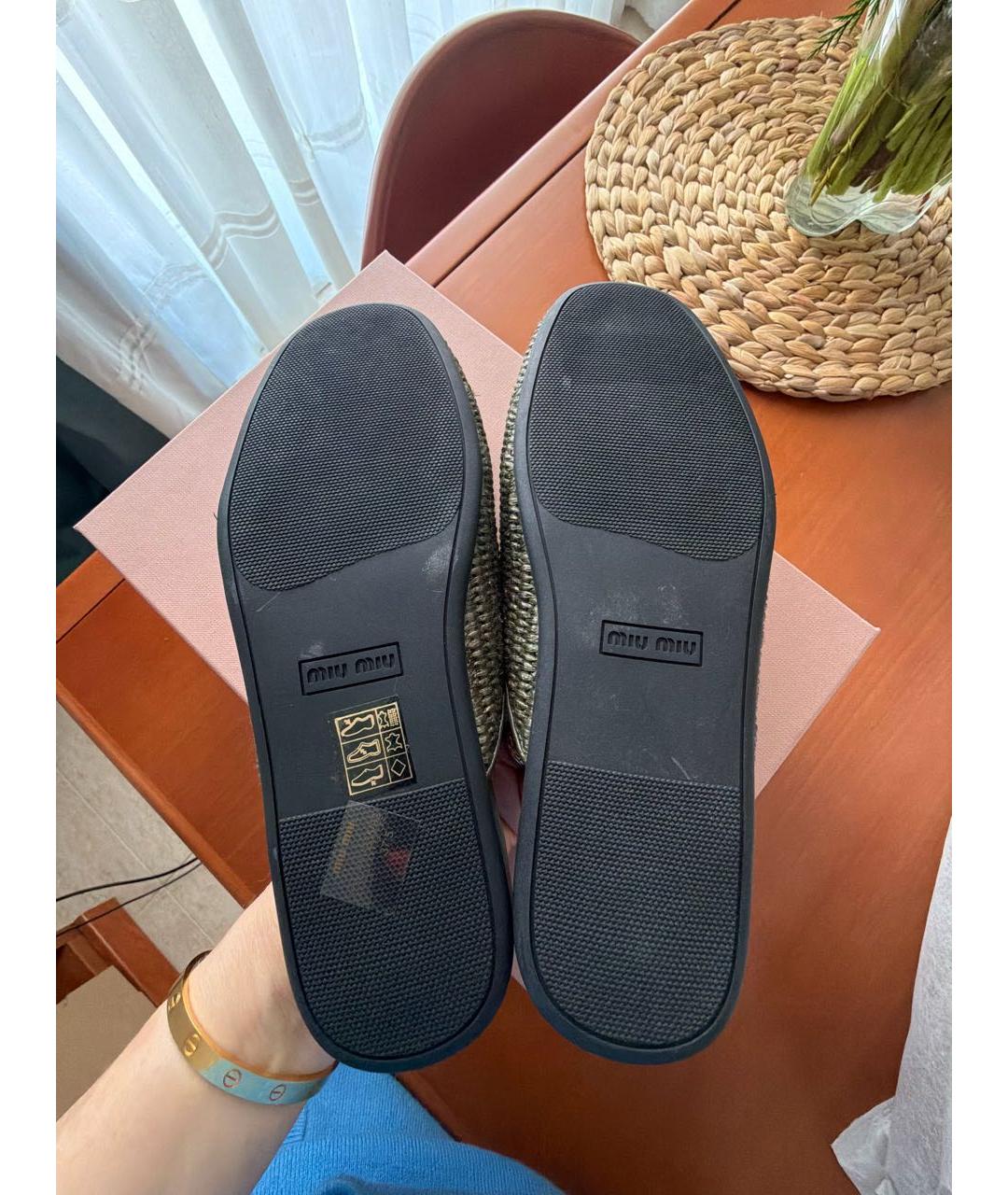 MIU MIU Хаки мюли, фото 4