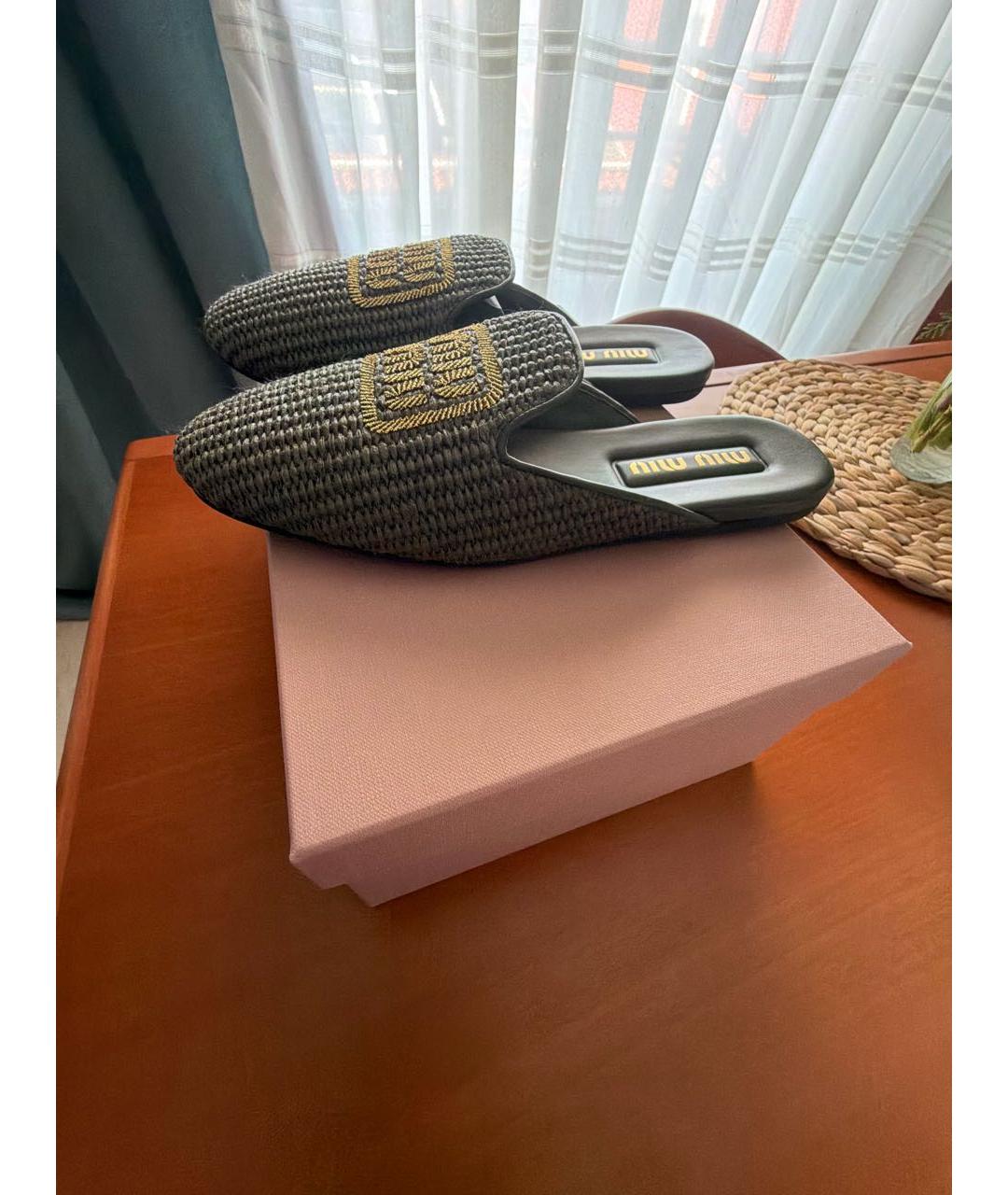 MIU MIU Хаки мюли, фото 8