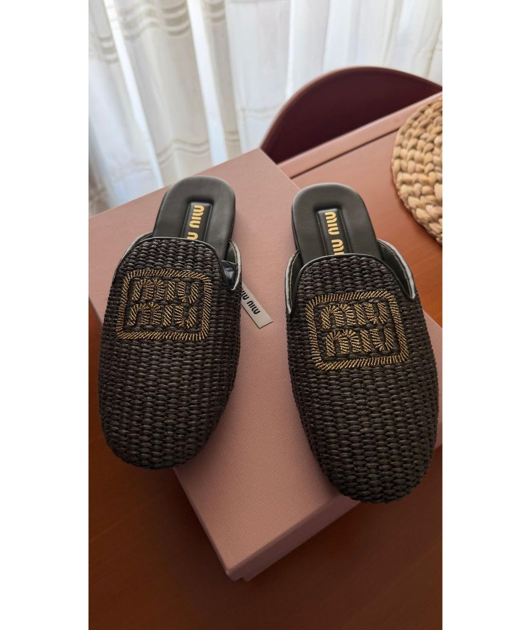 MIU MIU Хаки мюли, фото 2