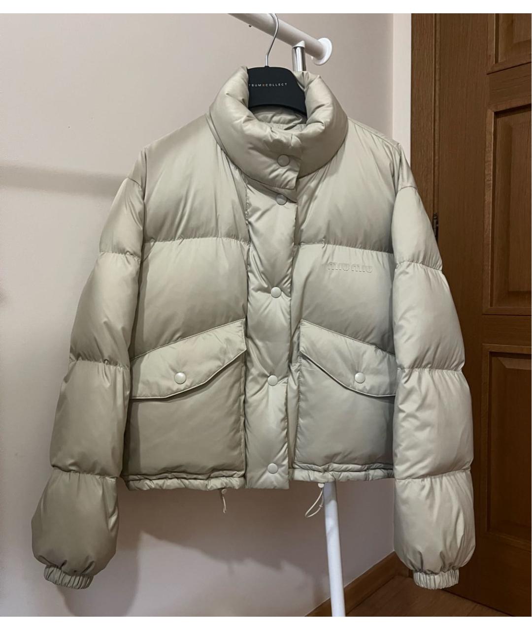 MIU MIU Бежевый пуховик, фото 6