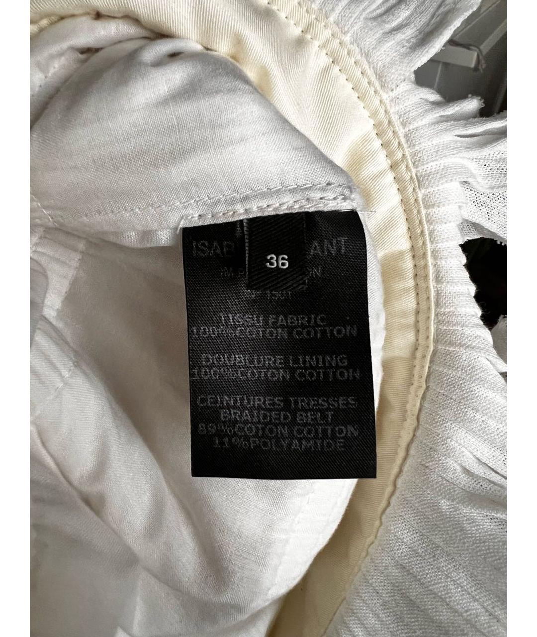 ISABEL MARANT Белая хлопковая юбка мини, фото 4