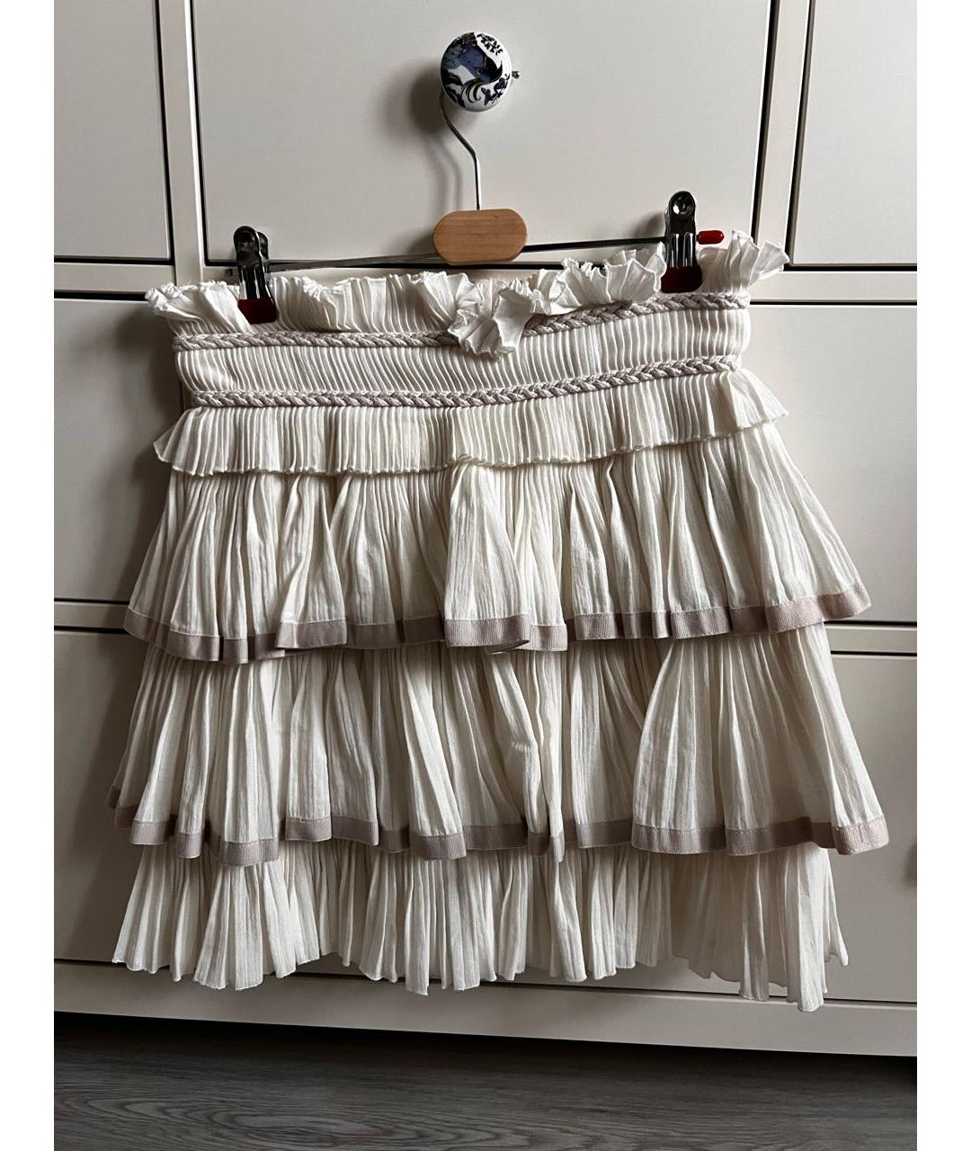 ISABEL MARANT Белая хлопковая юбка мини, фото 5