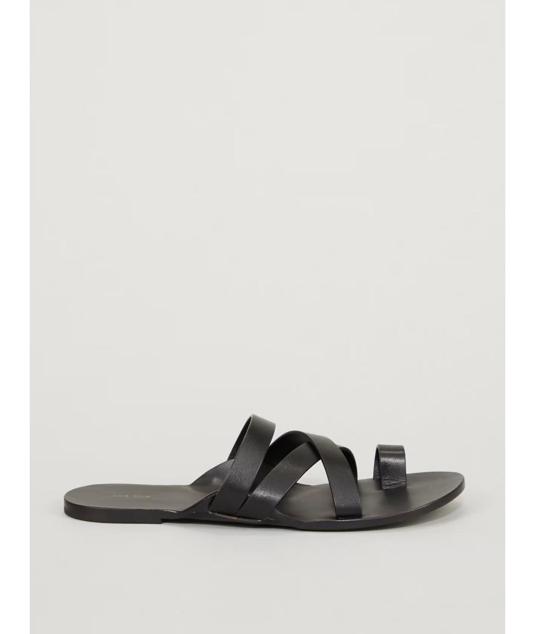 THE ROW Черные кожаные шлепанцы, фото 6