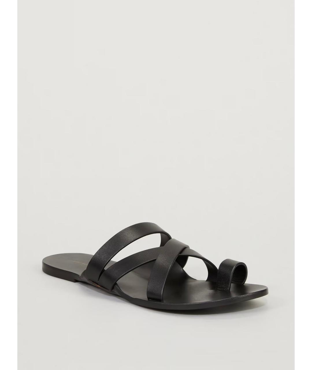 THE ROW Черные кожаные шлепанцы, фото 4