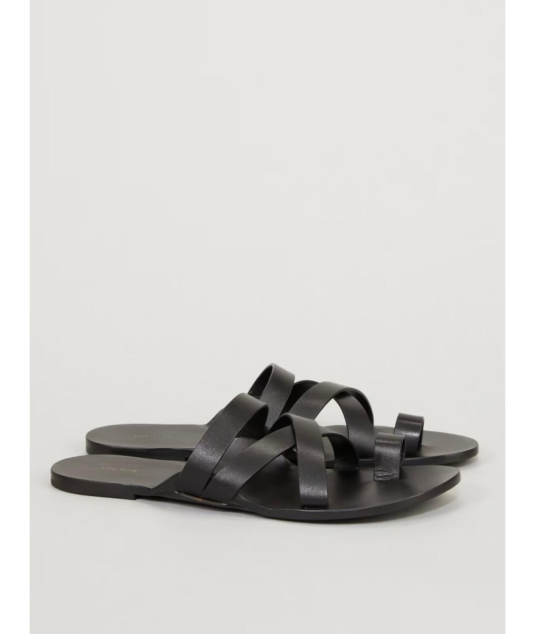 THE ROW Черные кожаные шлепанцы, фото 2