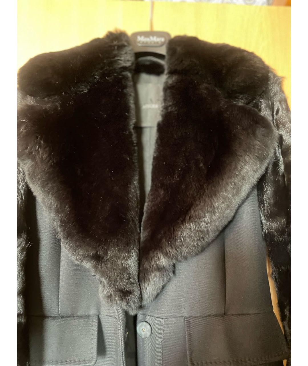 MAX MARA Черное шерстяное пальто, фото 4