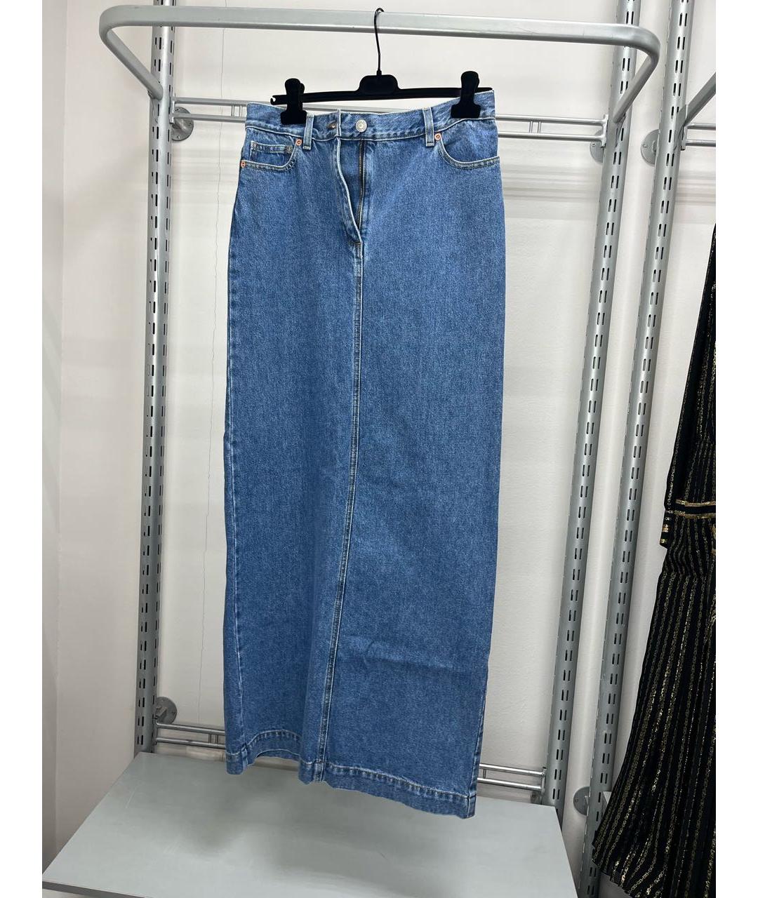 MAGDA BUTRYM Синяя хлопковая юбка макси, фото 6