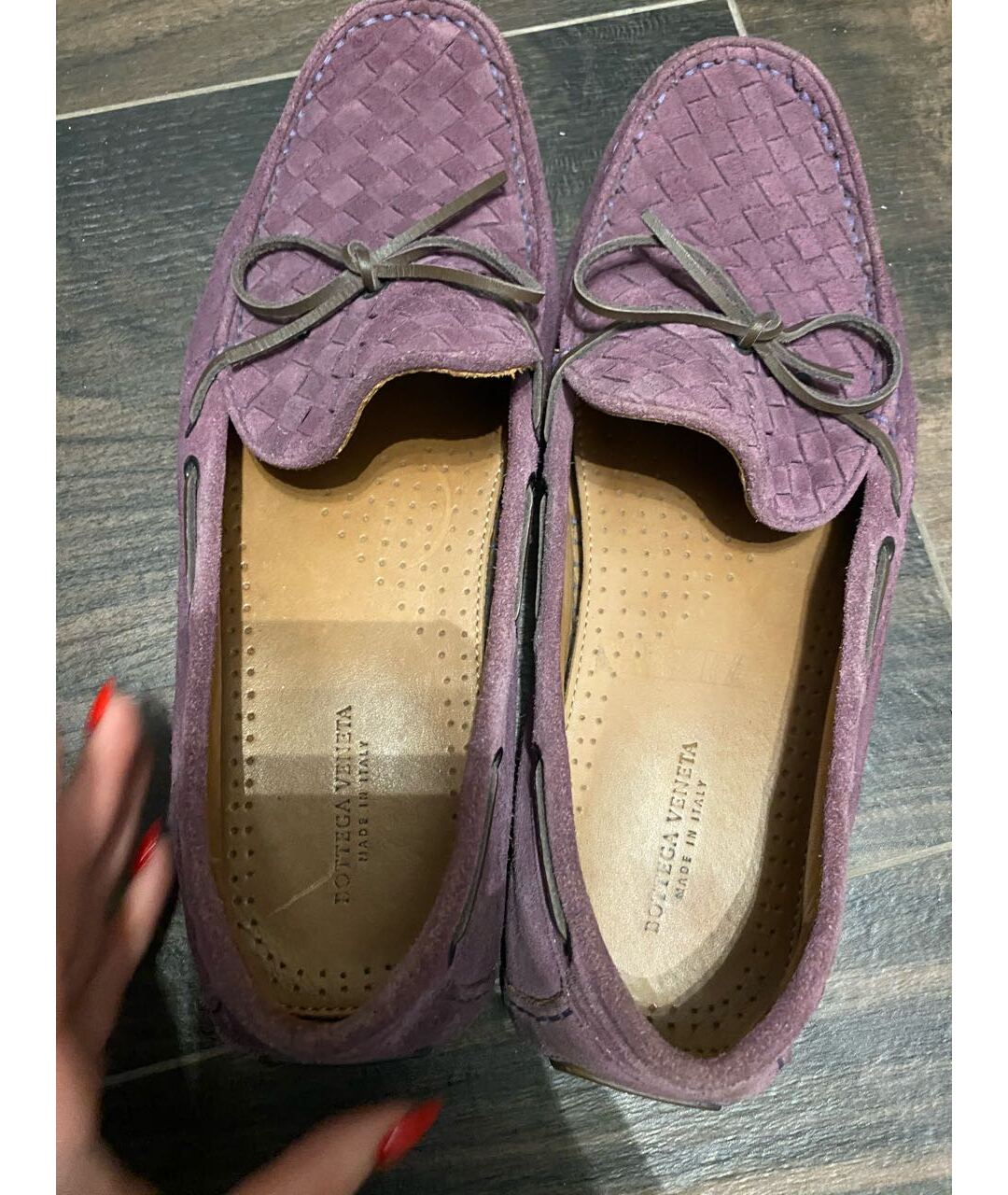 BOTTEGA VENETA Фиолетовые мокасины, фото 4