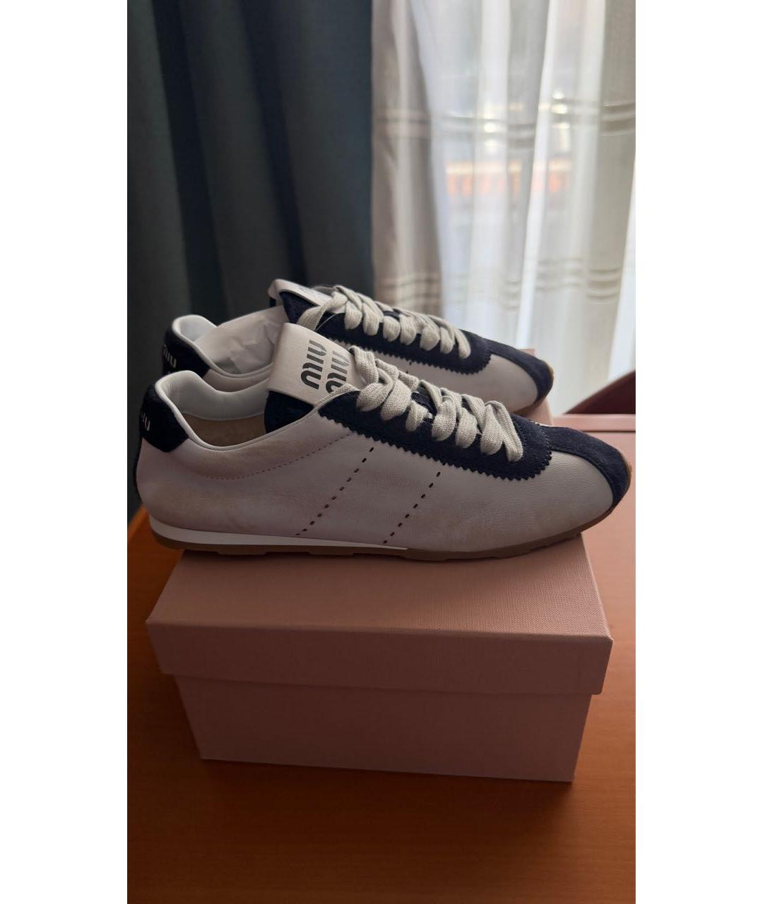 MIU MIU Белые кожаные кеды, фото 7