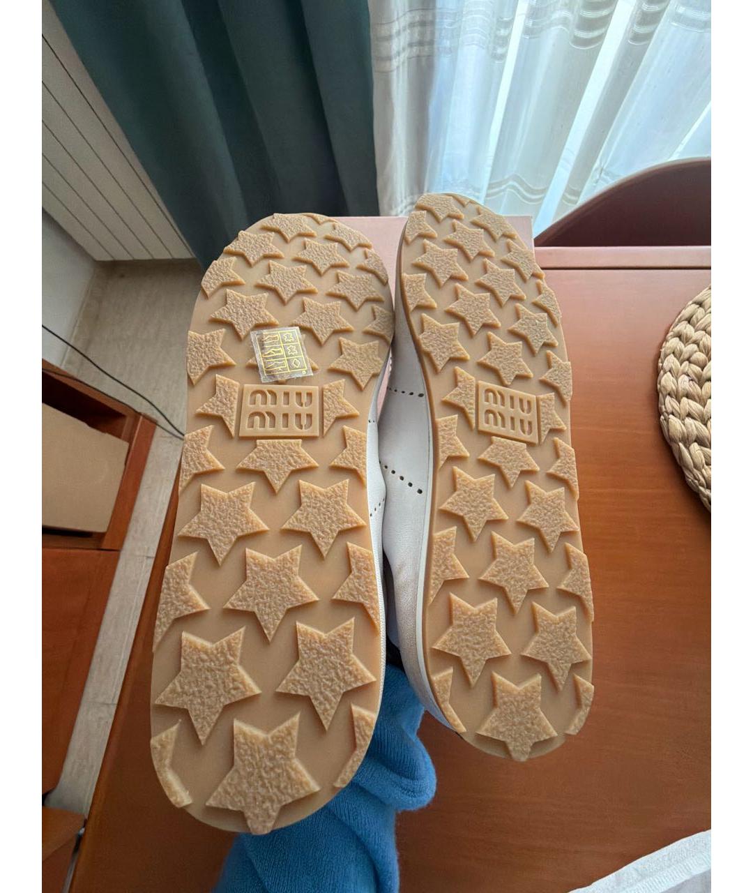 MIU MIU Белые кожаные кеды, фото 5