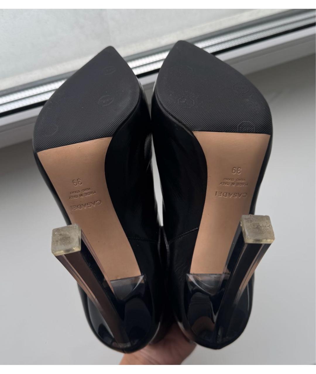 CASADEI Черные ботильоны из лакированной кожи, фото 6