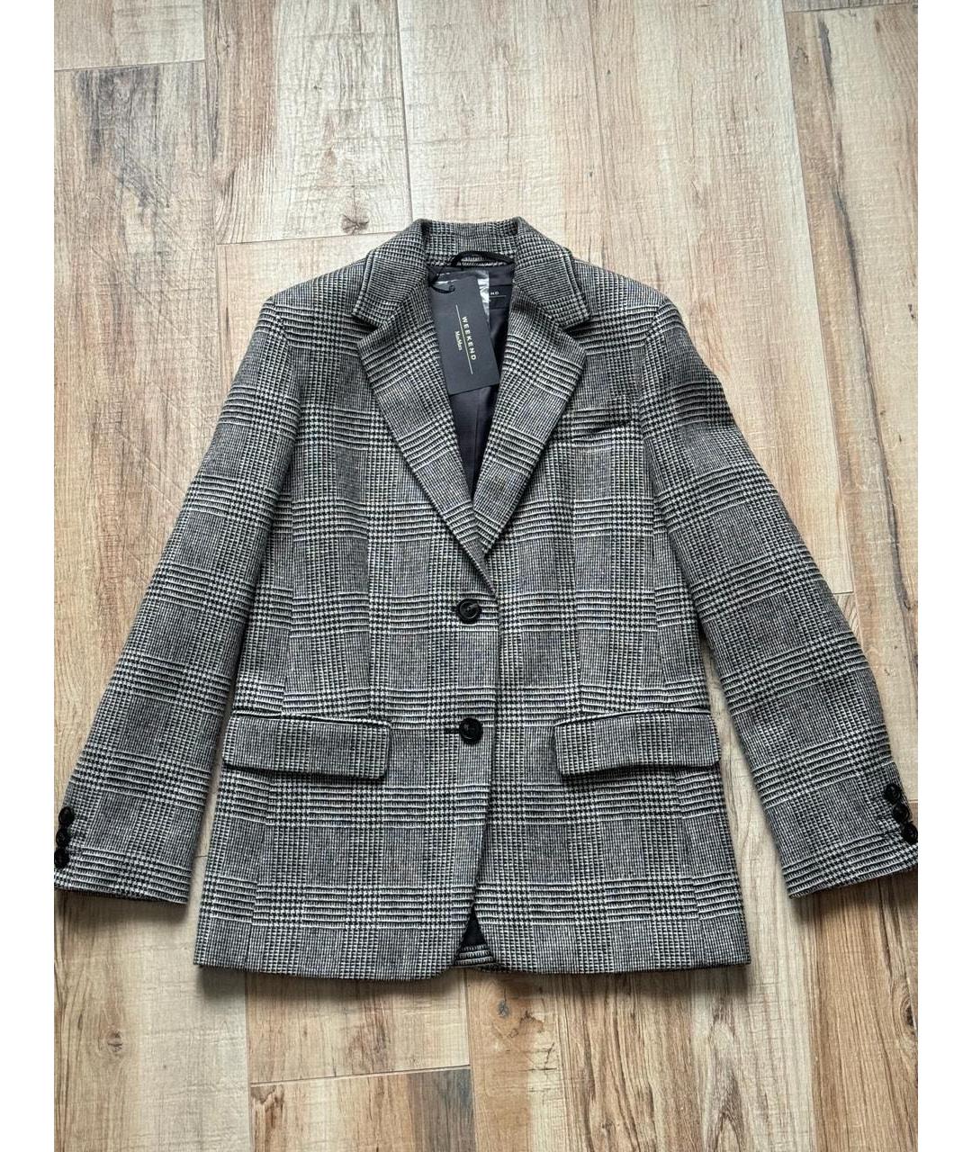 WEEKEND MAX MARA Серый шерстяной жакет/пиджак, фото 5