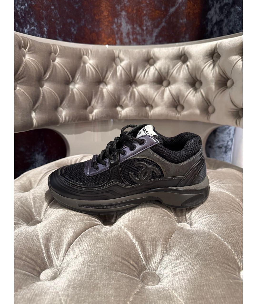 CHANEL Черные кроссовки, фото 4