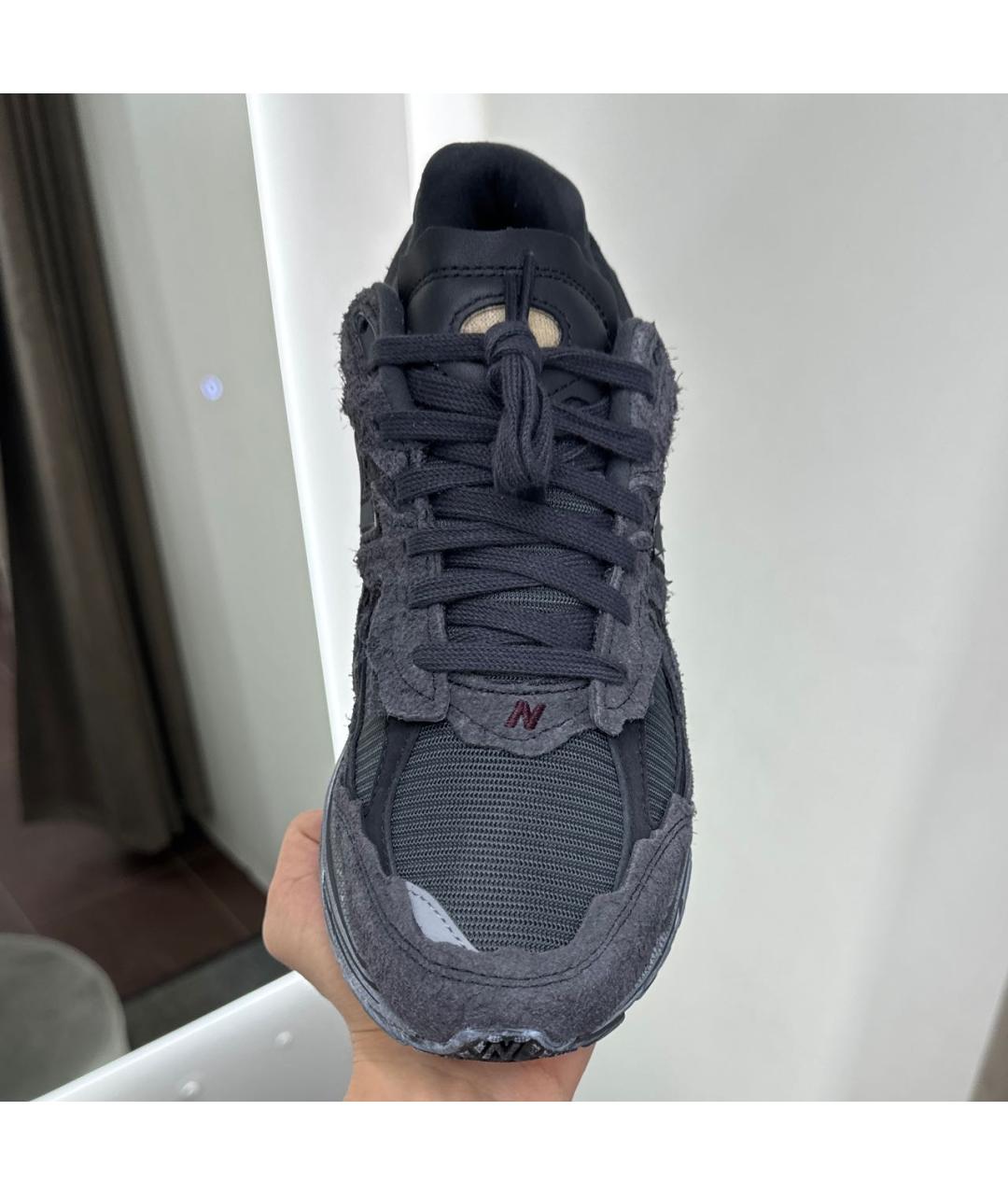 NEW BALANCE Антрацитовые замшевые низкие кроссовки / кеды, фото 4