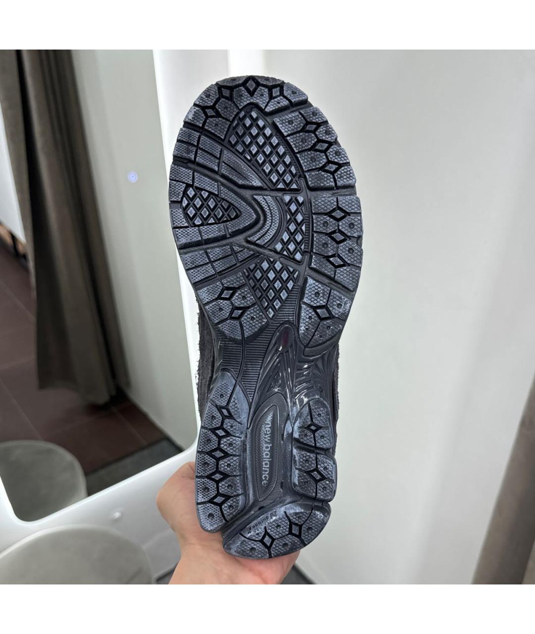 NEW BALANCE Антрацитовые замшевые низкие кроссовки / кеды, фото 7