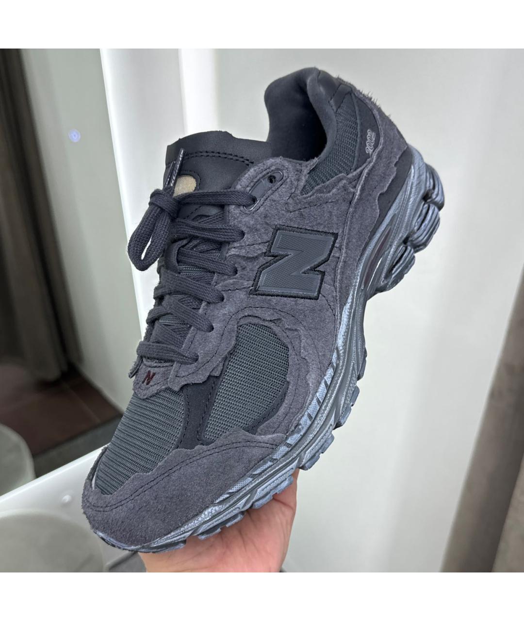 NEW BALANCE Антрацитовые замшевые низкие кроссовки / кеды, фото 2