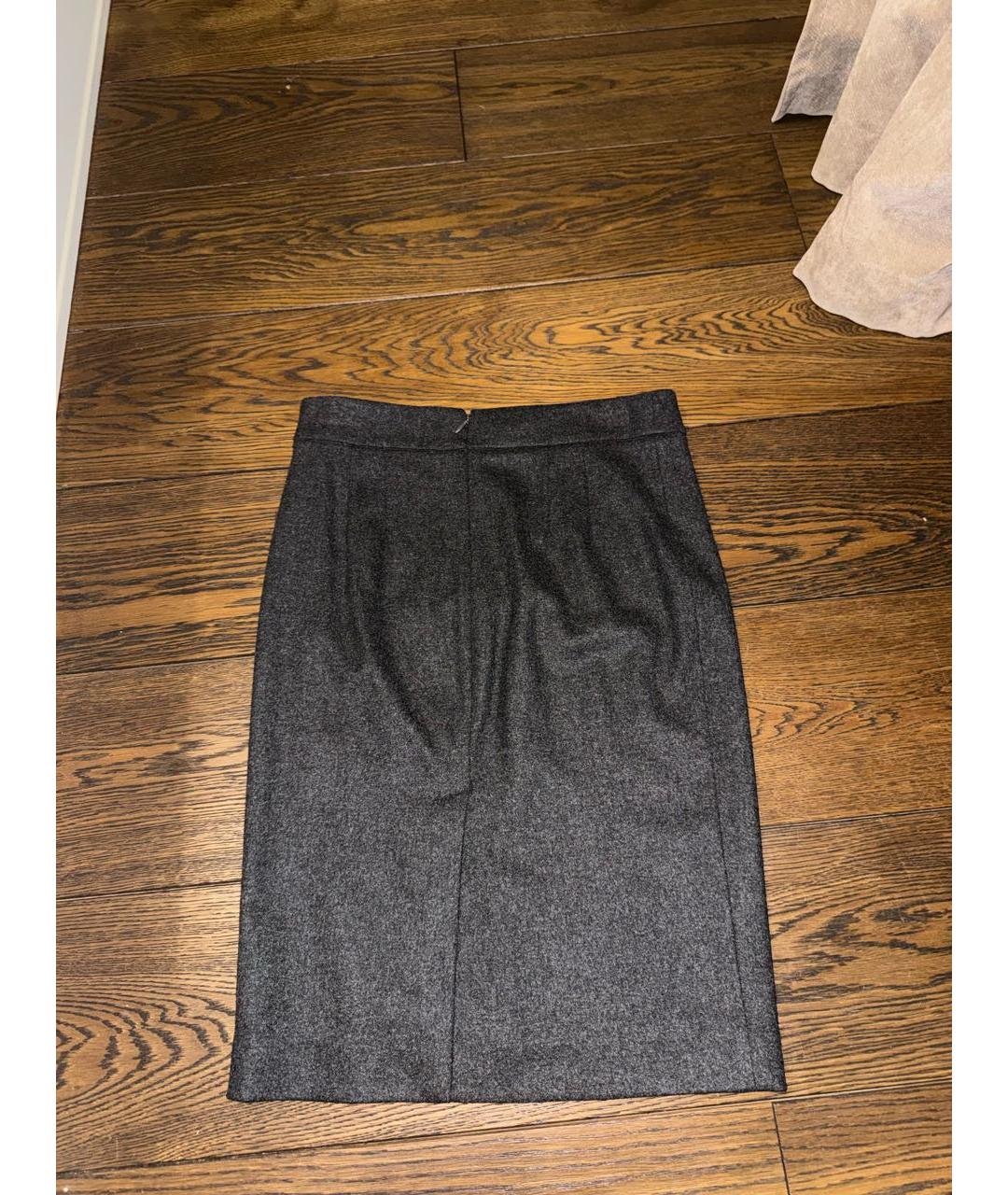 LORO PIANA Антрацитовая кашемировая юбка миди, фото 2