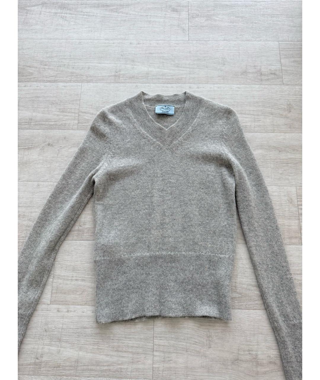 PRADA Серый шерстяной джемпер / свитер, фото 5