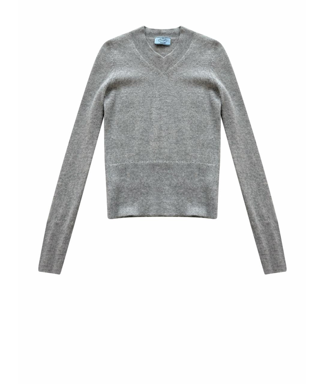 PRADA Серый шерстяной джемпер / свитер, фото 1