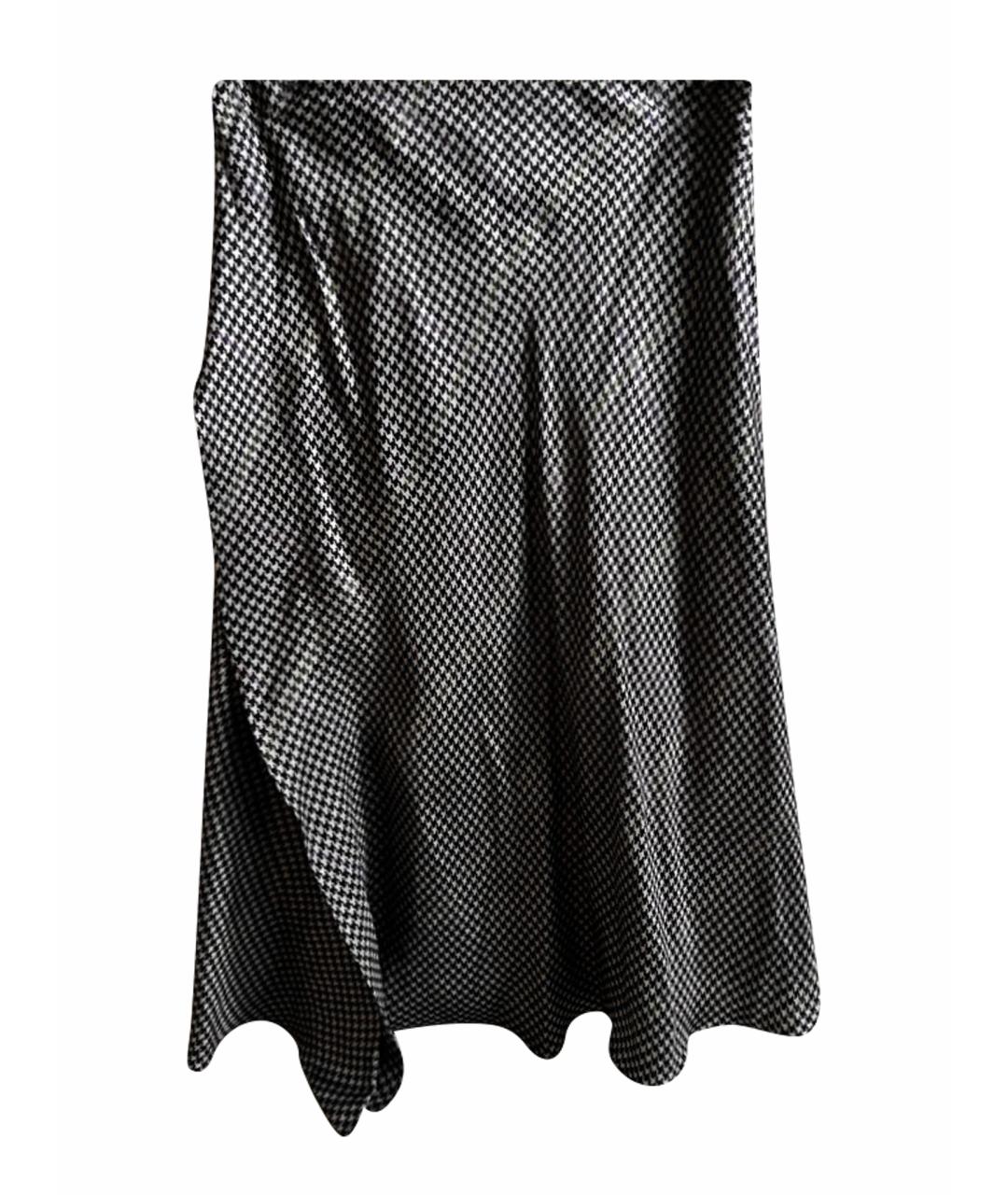 ACNE STUDIOS Темно-синяя шелковая юбка миди, фото 1