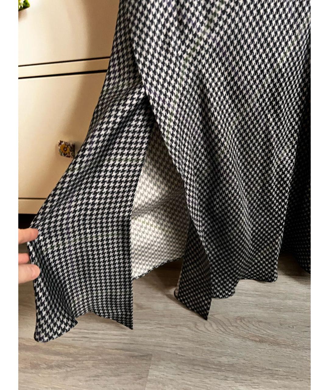 ACNE STUDIOS Темно-синяя шелковая юбка миди, фото 2