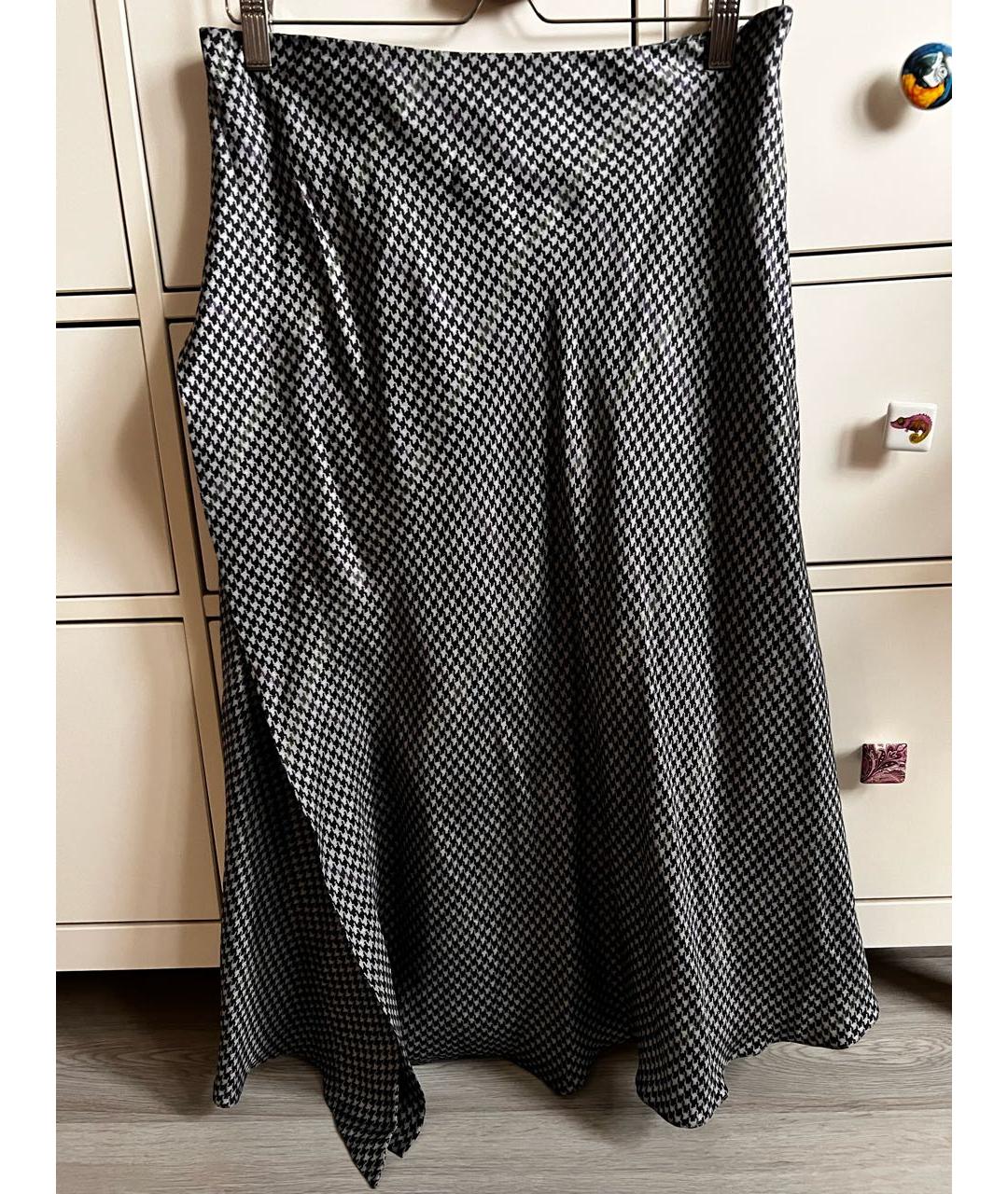 ACNE STUDIOS Темно-синяя шелковая юбка миди, фото 6