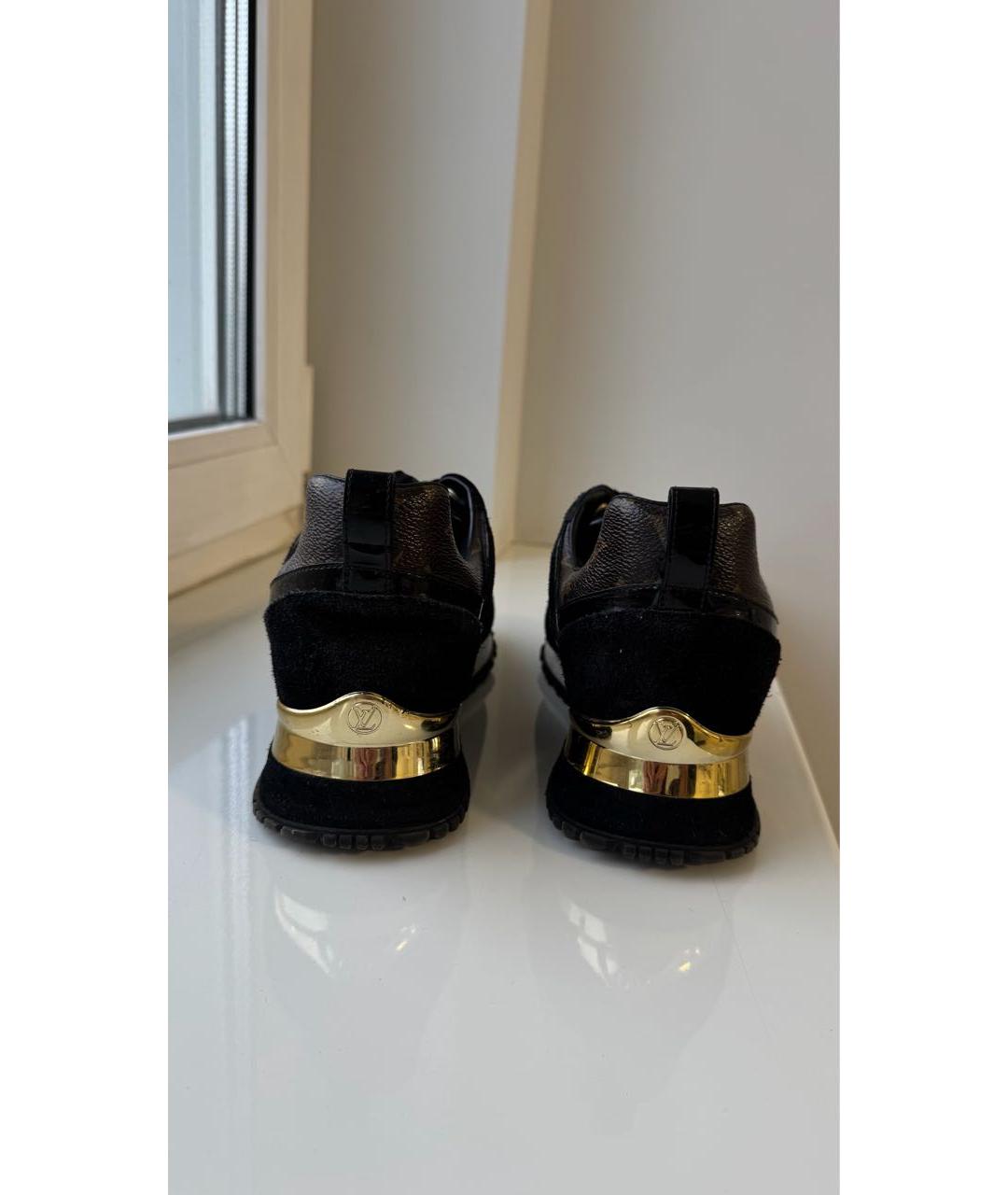 LOUIS VUITTON Черные кожаные кроссовки, фото 4