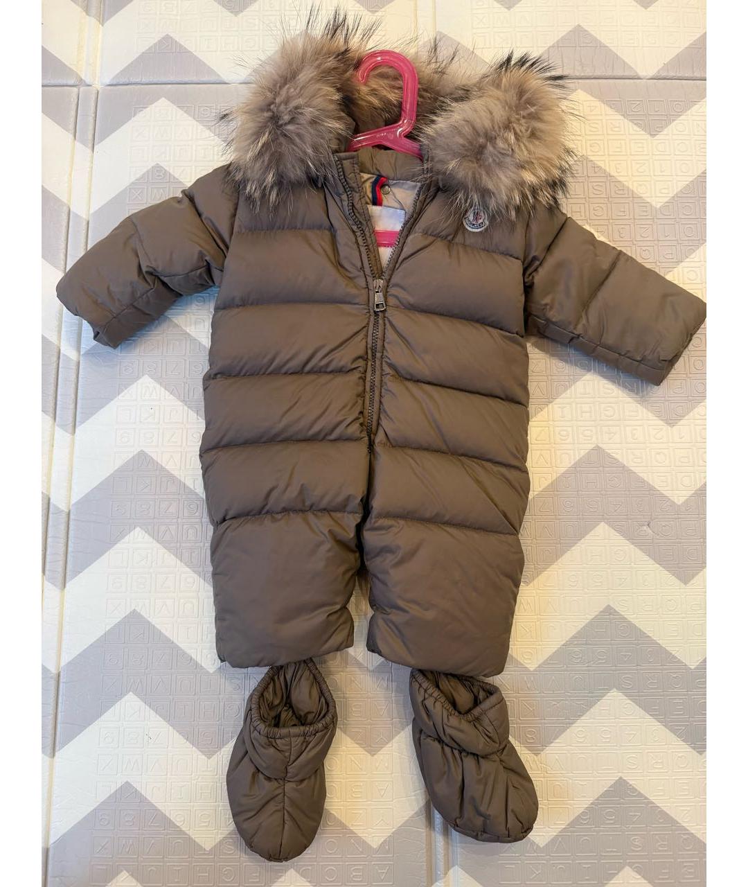 MONCLER Коричневый меховой комбинезон, фото 9