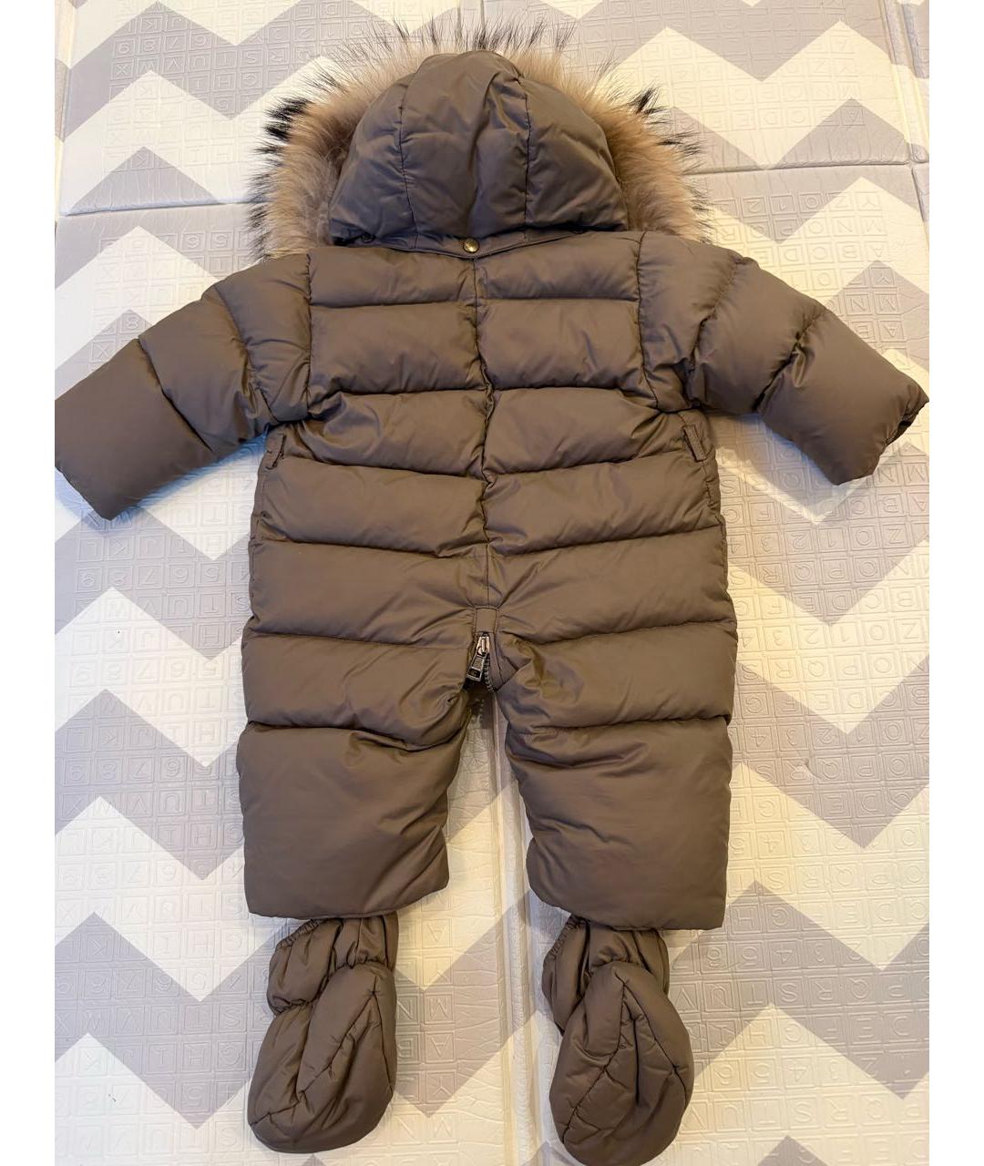 MONCLER Коричневый меховой комбинезон, фото 2