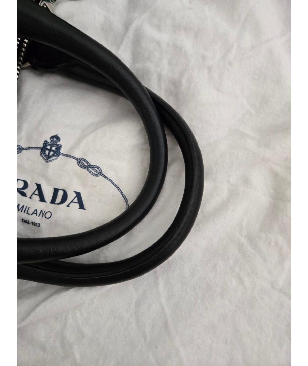 PRADA Черная кожаная сумка с короткими ручками, фото 8