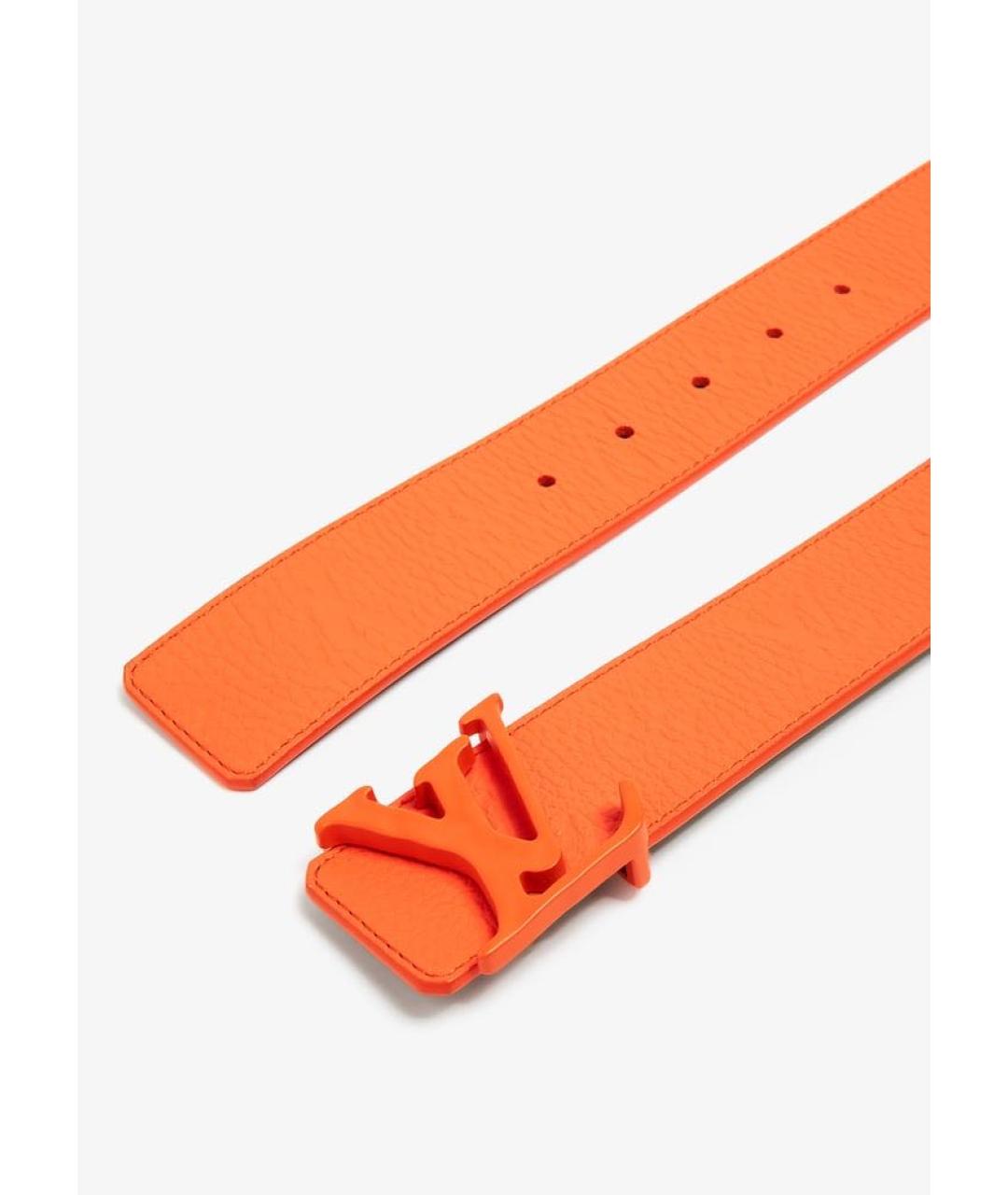 LOUIS VUITTON Оранжевый кожаный ремень, фото 5
