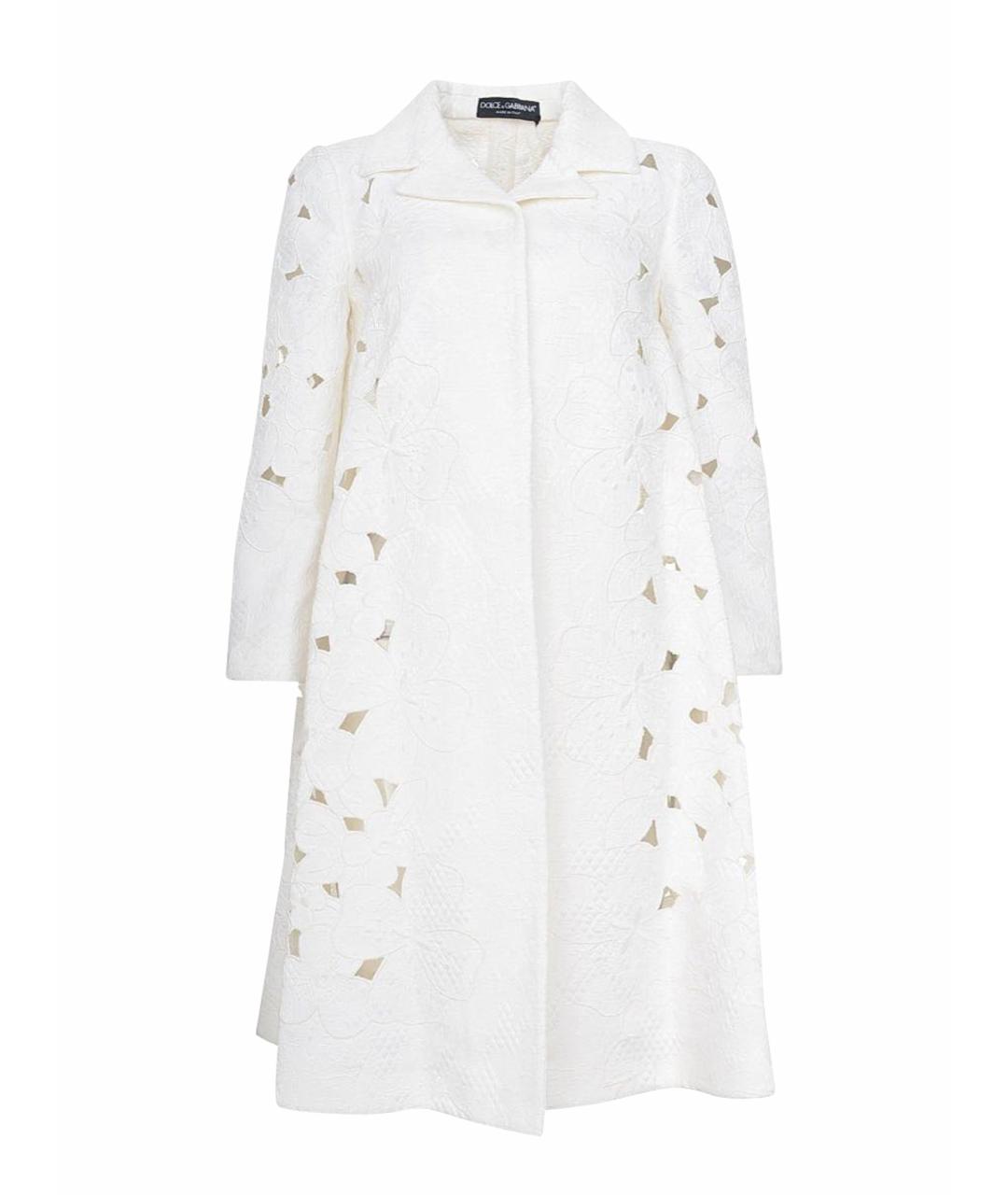 DOLCE&GABBANA Белое хлопковое пальто, фото 1