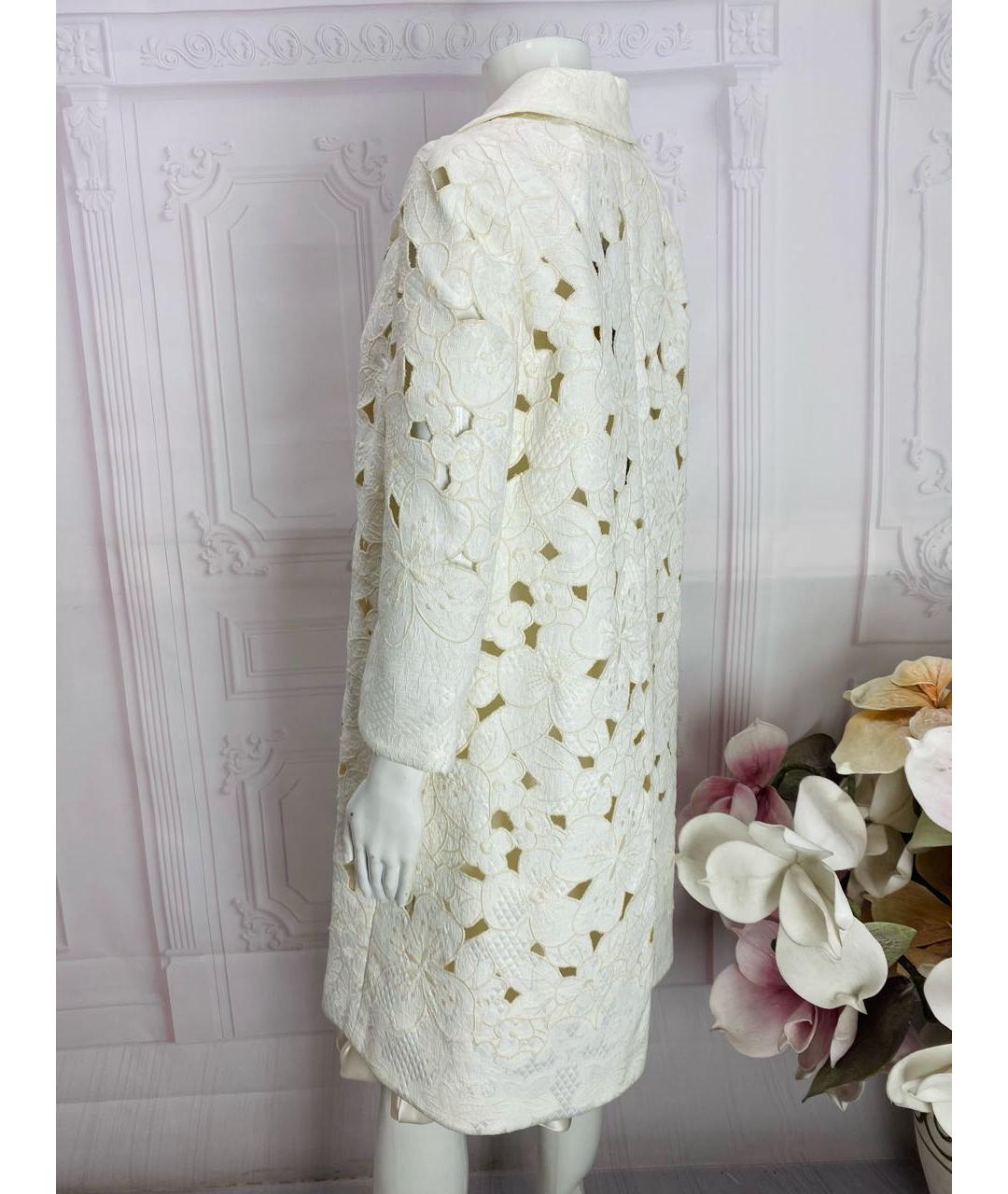 DOLCE&GABBANA Белое хлопковое пальто, фото 8