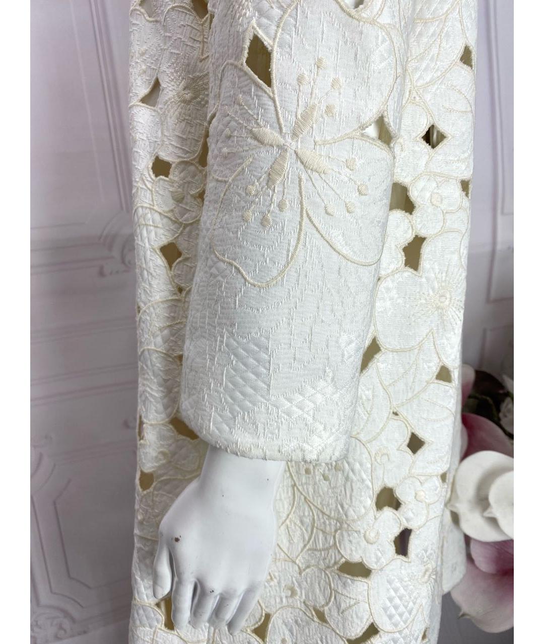 DOLCE&GABBANA Белое хлопковое пальто, фото 4